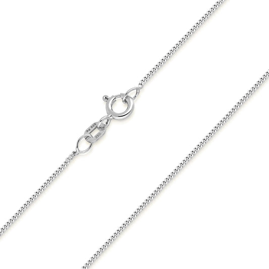 MATERIA Schmuck feine 925 Silber Panzerkette 1mm - Damen Halskette silber in 40-120 cm verfügbar #K32, Länge Halskette:45 cm