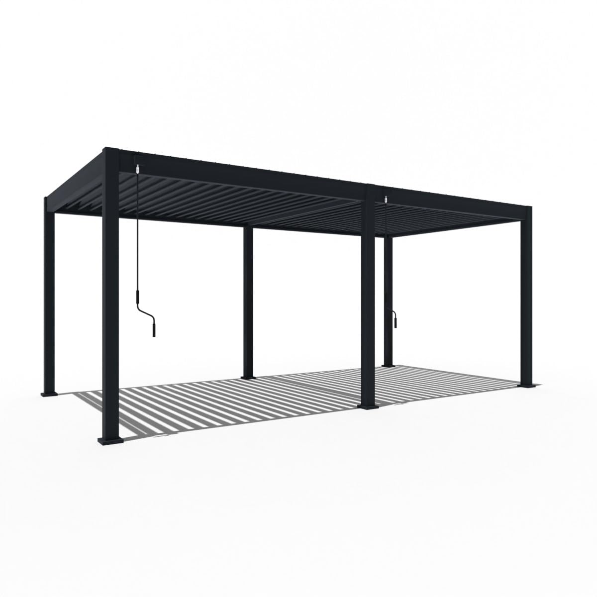 Weide Deluxe Pergola mit Lamellendach I Rostfreie & Robuste Voll-Aluminium Pavillon freistehend I Optimaler Schutz vor Sonne & Regen Dank verstellbaren Aluminium-Lamellen (Anthrazit, 3 x 6 M)