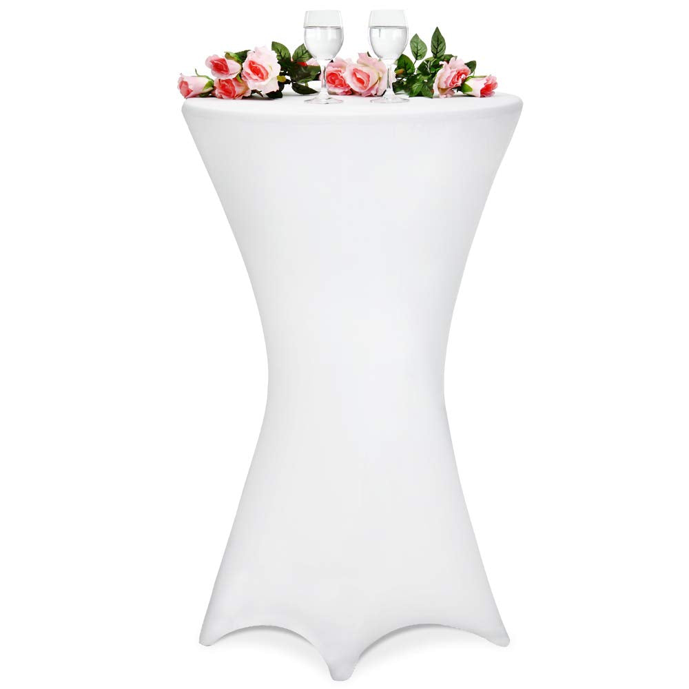 Deuba® Stehtisch Hussen 60-65cm Schwarz Rund Verstärkter Fußbereich Waschbar Ø 60-65/70-75/80-85 cm Viele Farben Stehtischhusse Stretch Überzug Party