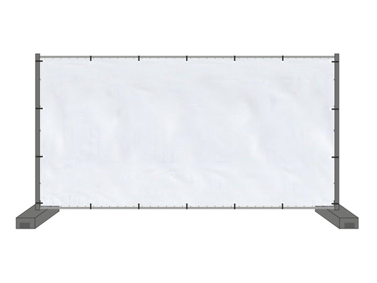 3,41 x 1,76 m, Bauzaunplane/Sichtschutzplane, geöst Farbe: Weiss