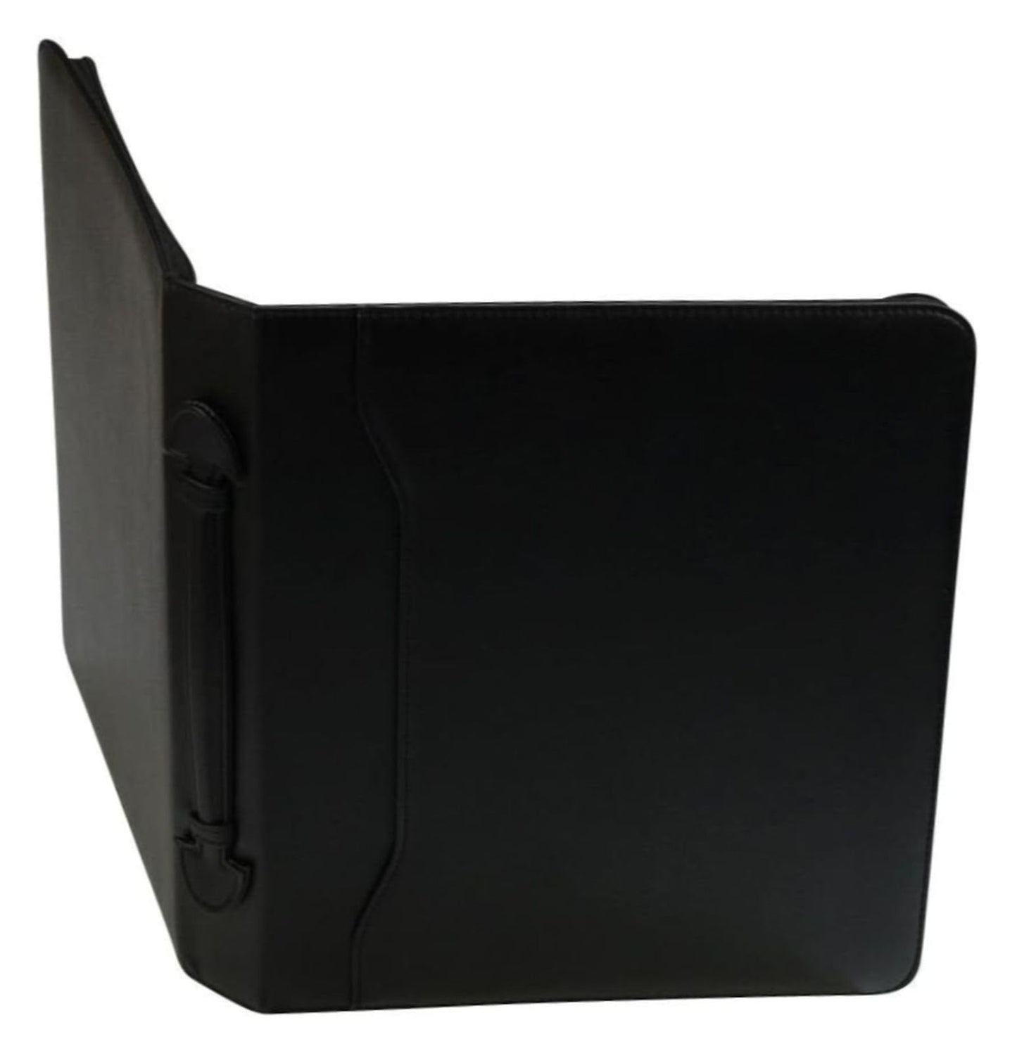 ALASSIO 30025 Tagungsmappe A4 Arezzo, Konferenzmappe mit Ringmechanik, Multifunktionstasche, Dokumententasche, Geschäftstasche aus FINEtouch-Lederimitat, Businesstasche schwarz ca. 36 × 30 × 6 cm
