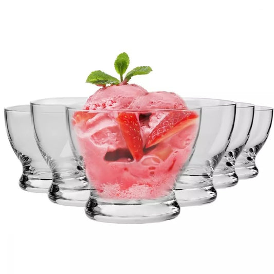 Krosno Dessertschale Pure | set von 6 | 6x 290 ML | Crystalline Glas | Perfekt für Zuhause, Restaurants und für Partys und Veranstaltungen | Spülmaschinenfest | Bleifreies Glas | Kratzfest