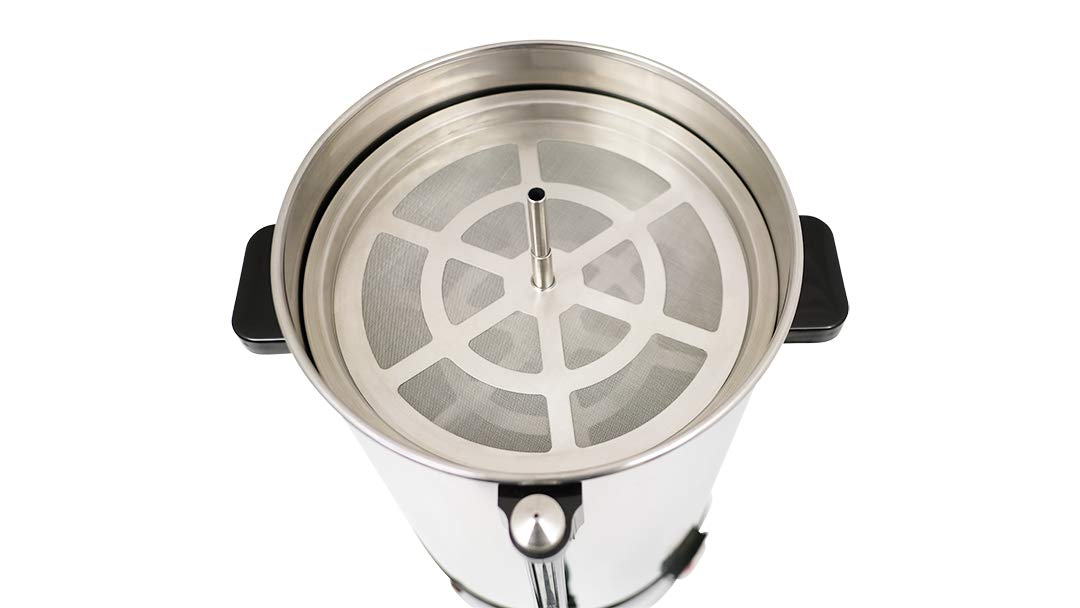 Saro Gastro Kaffeemaschine mit Rundfilter Modell Saromica 6005 Industriekaffeemaschine (6,75 Liter, 40 Tassen Kaffee, Brüh-& Warmhaltefunktion), Silber 317-1000