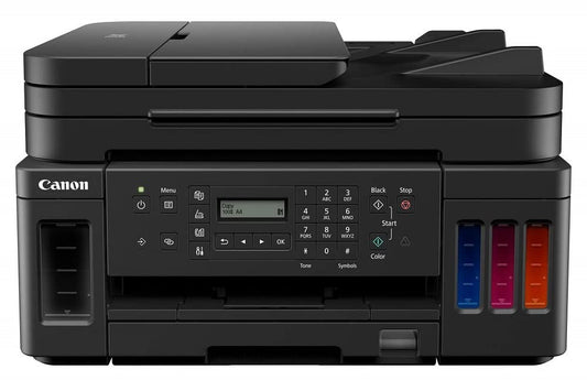 Canon PIXMA G7050 MegaTank Tintenstrahldrucker Multifunktionssystem mit nachfüllbaren Tintenbehältern (Drucken, Scannen, Kopieren, Faxen, DIN A4, WLAN, LAN, Duplexdruck, LC-Display), schwarz