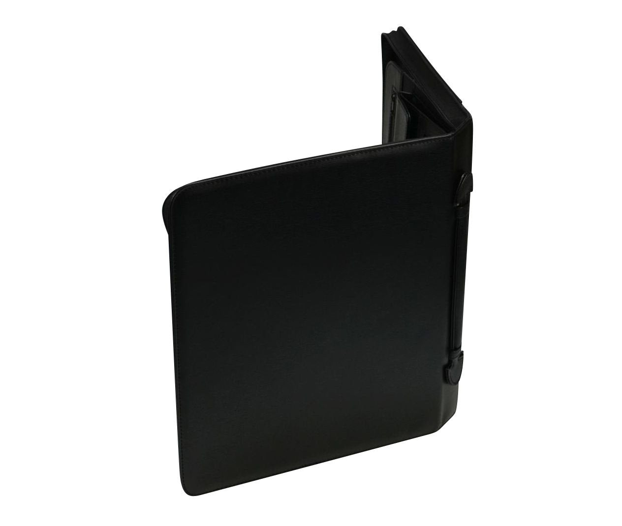 ALASSIO 30025 Tagungsmappe A4 Arezzo, Konferenzmappe mit Ringmechanik, Multifunktionstasche, Dokumententasche, Geschäftstasche aus FINEtouch-Lederimitat, Businesstasche schwarz ca. 36 × 30 × 6 cm