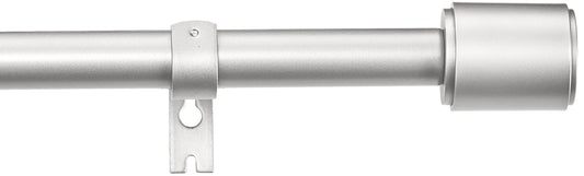 Amazon Basics Ausziehbare Gardinenstange mit Flachem Endstück - Extra Lang, 183 bis 366 cm, für Schlafzimmer, Esszimmer, Wohnzimmer oder Küche, Nickel