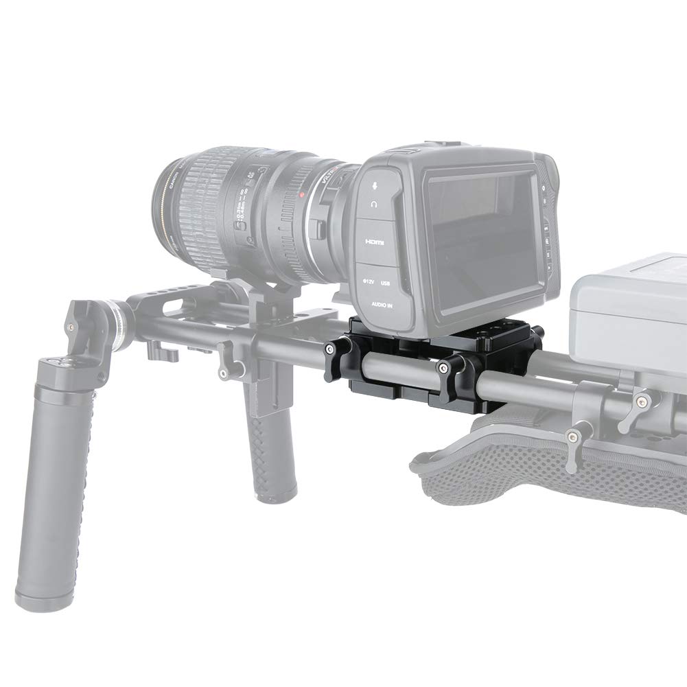 NICEYRIG Stativ Bodenplatte Montageplatte mit 15mm Stabklemme für DSLR Kamera Rig 15mm Stangenstützsystem