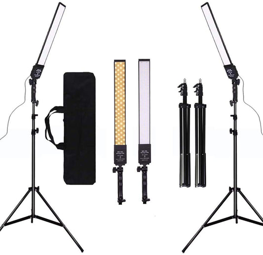 GSKAIWEN Dimmbar Bi-Color LED Videoleuchte 2er Set mit Stativ Tragtasche Fotografie Lichtset für Kamera Video YouTube Produkt Fotografie Shooting,376 LED Perlen, 3200-5500K,CRI 96+