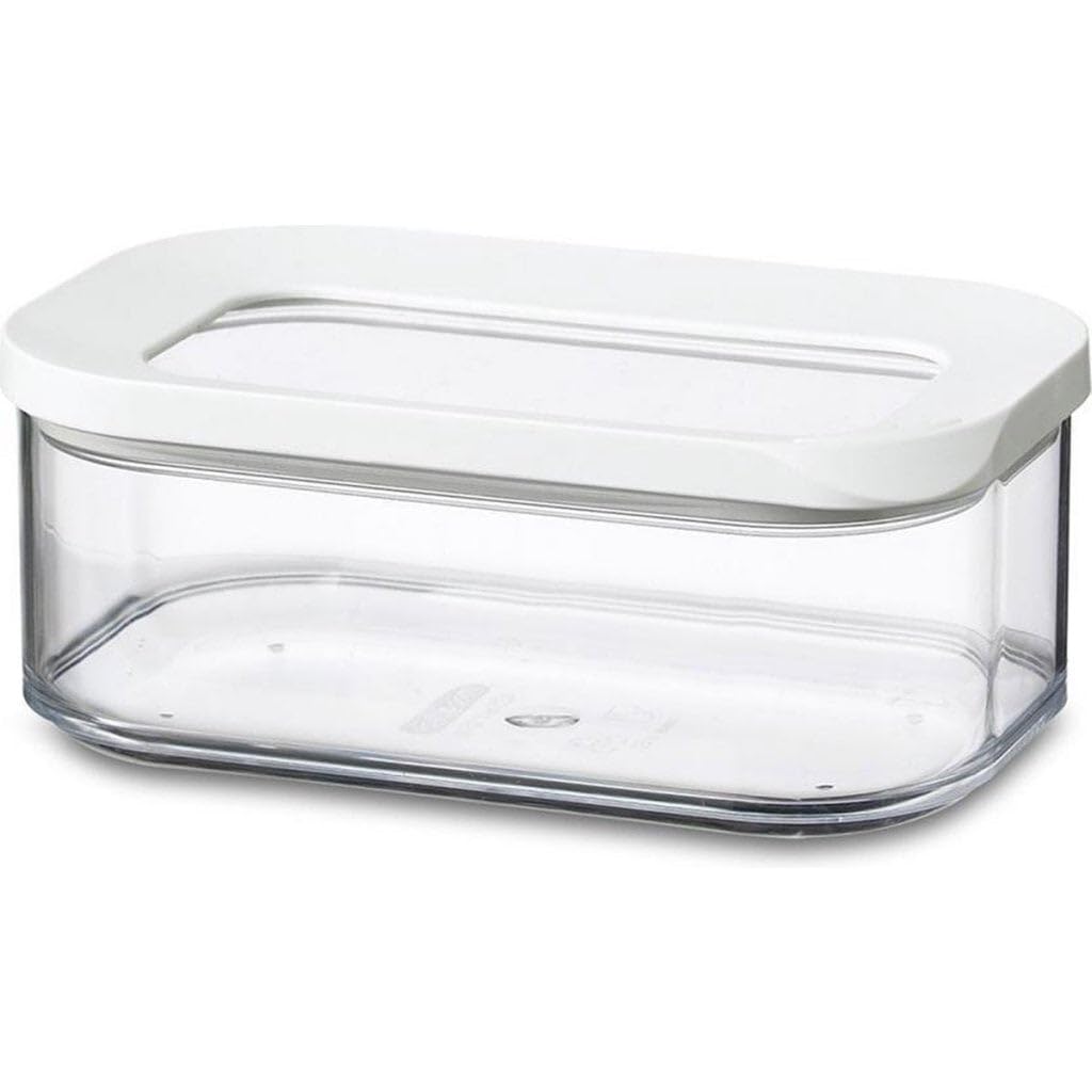 Mepal Transparente Vorratsdosen mit Deckel - Lebensmittelbehälter Rechteckige - Küchenorganizer & Aufbewahrungsbox aus Kunststoff - Vorratsbehälter Luftdicht & Stapelbar - 425 ml - White