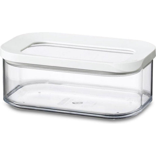 Mepal Transparente Vorratsdosen mit Deckel - Lebensmittelbehälter Rechteckige - Küchenorganizer & Aufbewahrungsbox aus Kunststoff - Vorratsbehälter Luftdicht & Stapelbar - 425 ml - White
