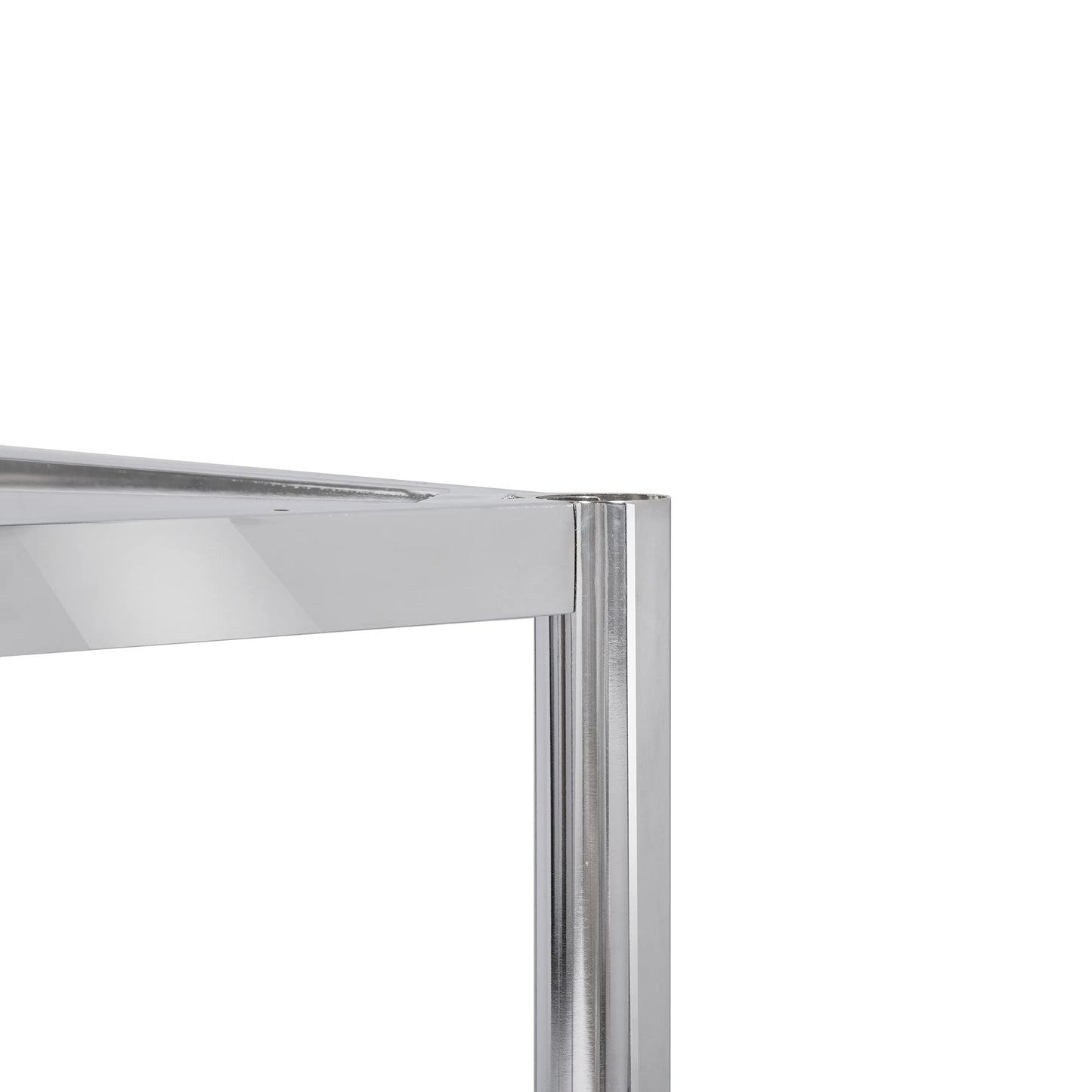 Eigentlich Bürotisch Weiß 160 x 80 cm, Höhenverstellbarer Konferenztisch mit Verchromtem Gestell, Made in Germany
