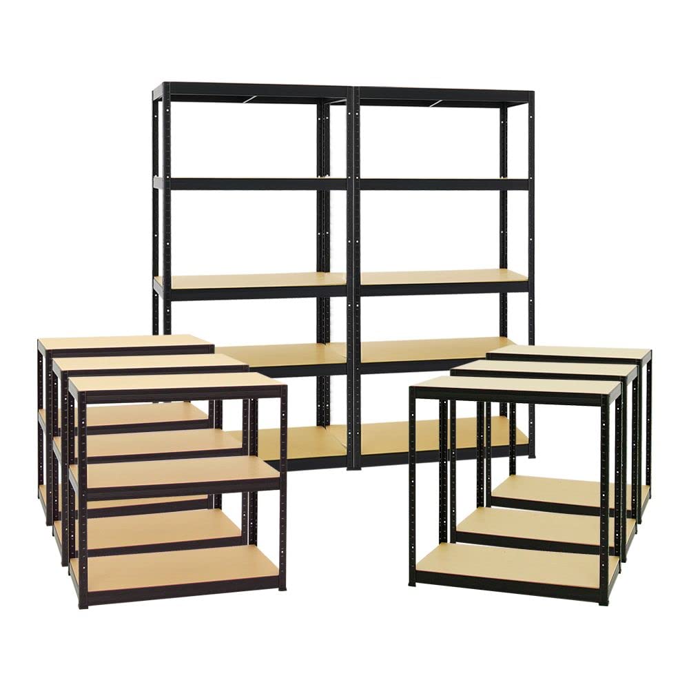 PROREGAL Mega Deal 5er-Set Schwerlastregale Slim Elephant 180x90x45cm mit 5 Ebenen Fachlast 350kg Schwarz