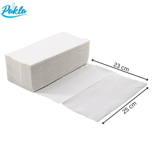 Enpack Pakla 4000 Blatt Weiße Papierhandtücher - 2-lagig, 25 x 23 cm ZZ-Falz - Universal Einweghandtücher für Spender - Allzweck Papiertücher - Einmalpapier, Spendergeeignet
