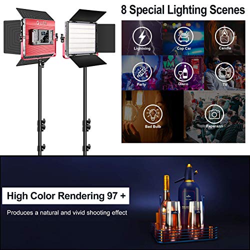 GVM 1200D RGB LED Videoleuchte mit Softbox, APP-Steuerung 3200K–5600K LED Videobeleuchtung, 360° Vol