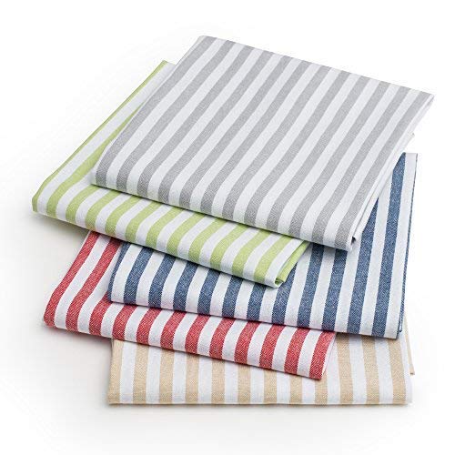 FILU Geschirrhandtücher 4er Pack Grau/Weiß gestreift (Farbe und Design wählbar) 45 x 70 cm - hochwertige Küchenhandtücher/Geschirrtücher aus 100% Baumwolle