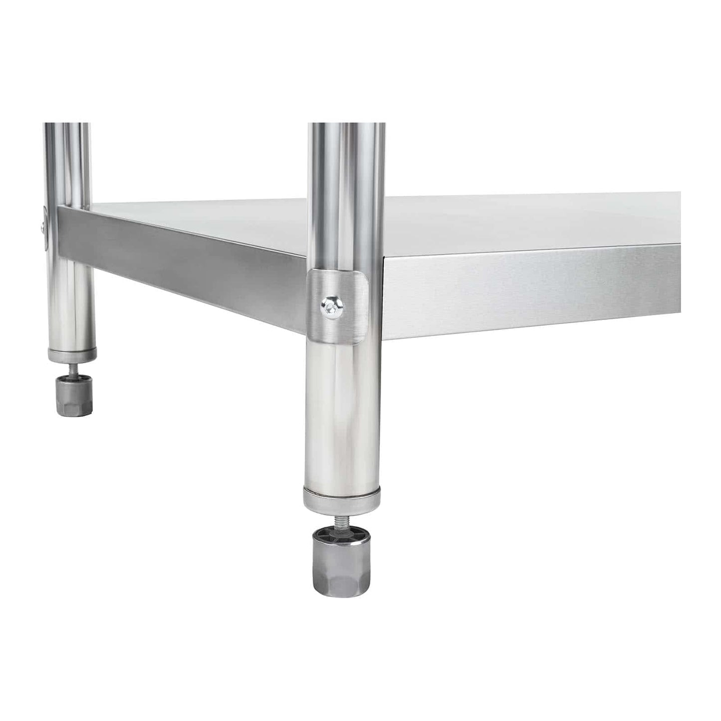 Royal Catering RCAT-100/70-N Höhenverstellbarer Edelstahlarbeitstisch, 100x70x85 cm, mit Aufkantung, Stabiler Küchentisch für Innen und Outdoor
