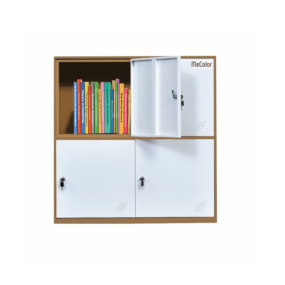 MECOLOR 4,6,9 Tür Metall Büroschrank Mitarbeiter verwenden kleine Schließfächer Schlafzimmer Würfel Schließfach, Wohnzimmer und Schule Locker, Home Locker Organizer Lagerung für Kinder(weiß - 4D)