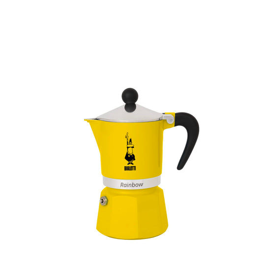 Bialetti 4981 Rainbow Caffettiera Colorata, Alluminio, Giallo, 1 Tasse, Gelb