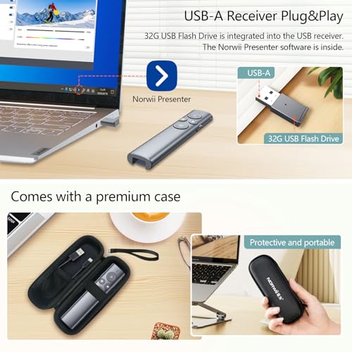 NORWII TV/LCD Screen Pointer for PowerPoint Presentation, Wireless Presenter with Digital Pointer an