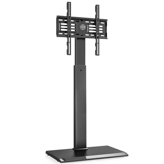 FITUEYES TV Bodenständer mit Eisenbasis TV Standfuß TV Ständer Fernsehstand höhenverstellbar schwenkbar für 26 bis 65 Zoll Flachbildschirm bis zu 40kg Max. VESA 400 * 400 Schwarz