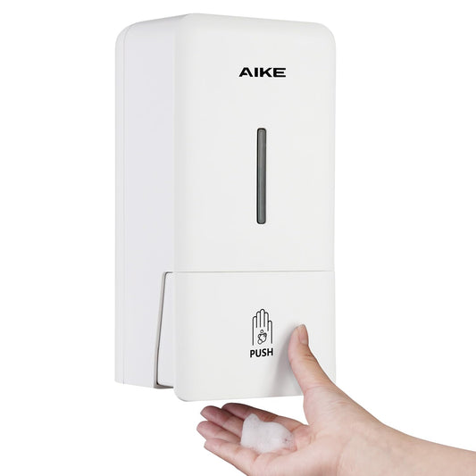 AIKE Schaumseifenspender 800 ML, Wandmontage, Manueller Druckpumpe für gewerbliche Badezimmer AK1006F Nur mit Schaumseife kompatibel
