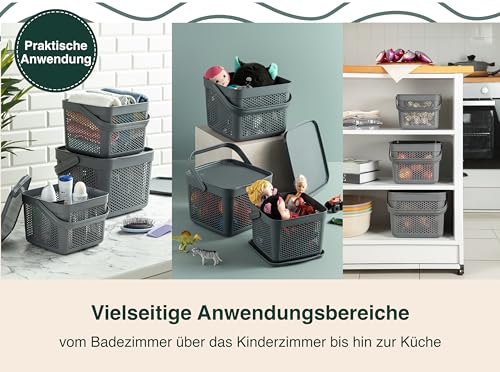 uandu Kartoffel Aufbewahrungsbox Küche, Zwiebeln, Knoblauch Aufbewahrung, Korb für Spielzeug, Wäschekorb, Regal Korb, Aufbewahrungskorb für Bad, Vorratskorb, Küchen Aufbewahrung & Organizer -Anthrazit