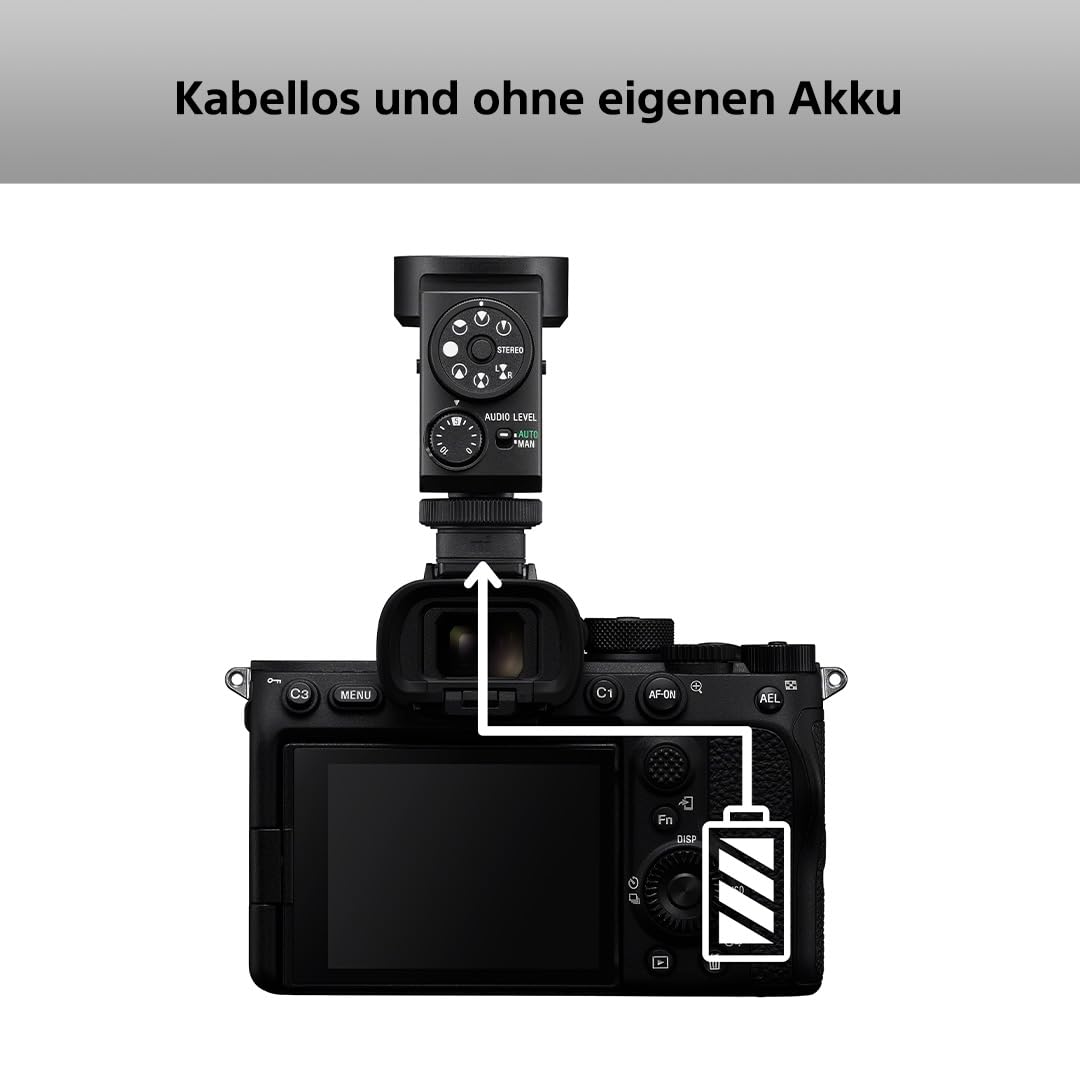 Sony ECM-M1, Kabelloses Shotgun Mikrofon, 8 Audioaufnahme-Modi, Kompakt & Leicht, Ideal für Kameras, Vlogs, Content Kreation, Musik, Streaming