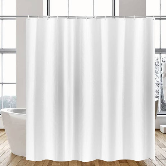 YISURE Duschvorhang 200x200 Weiß Antischimmel, Textil Polyester Stoff Duschvorhang mit Magnet für badewanne wasserabweisend maschinenwaschbar, Breite 200 x Höhe 200cm