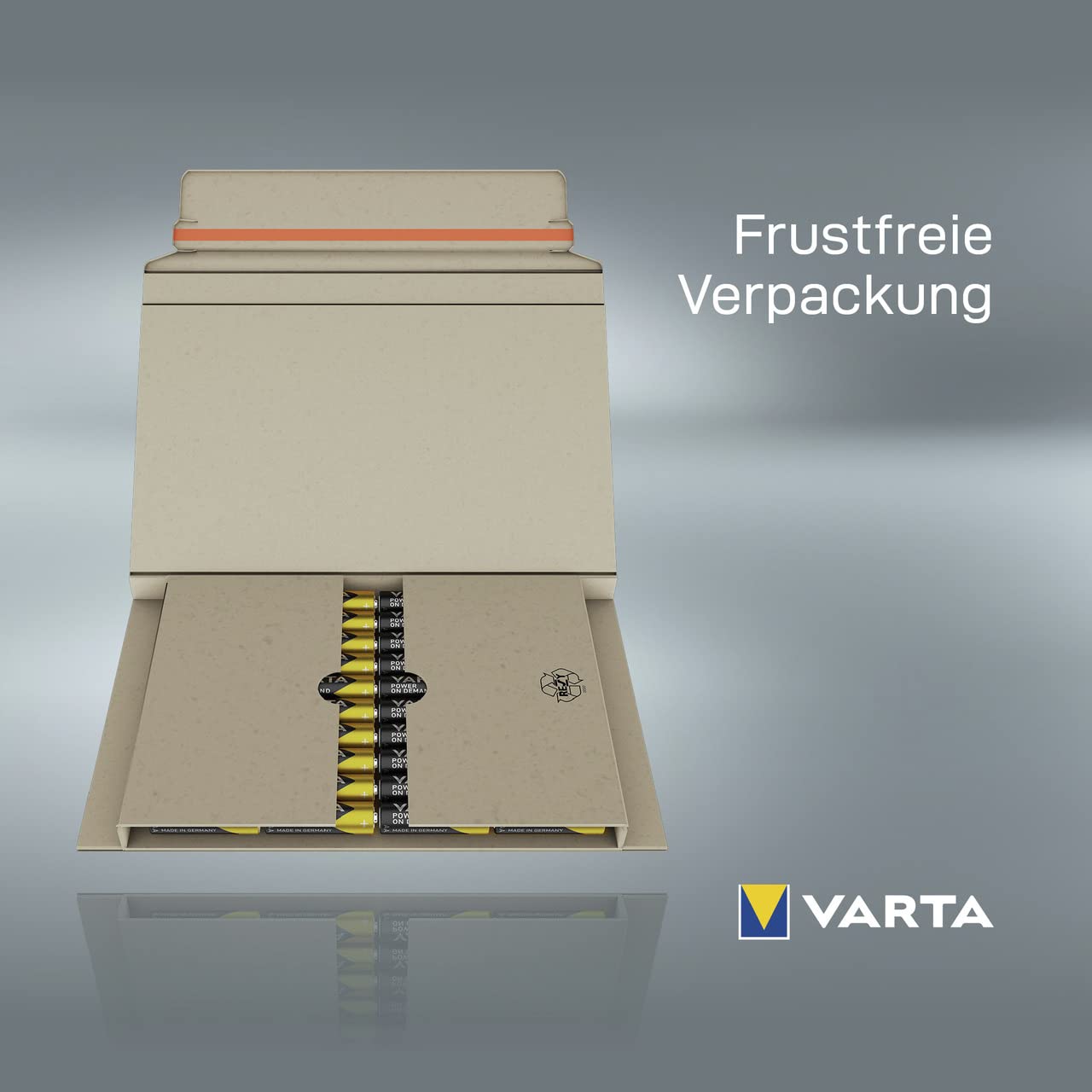 VARTA Batterien AA, 40 Stück, Power on Demand, Alkaline, 1,5V, Vorratspack in umweltschonender Verpackung, ideal für Computerzubehör, Smart Home Geräte