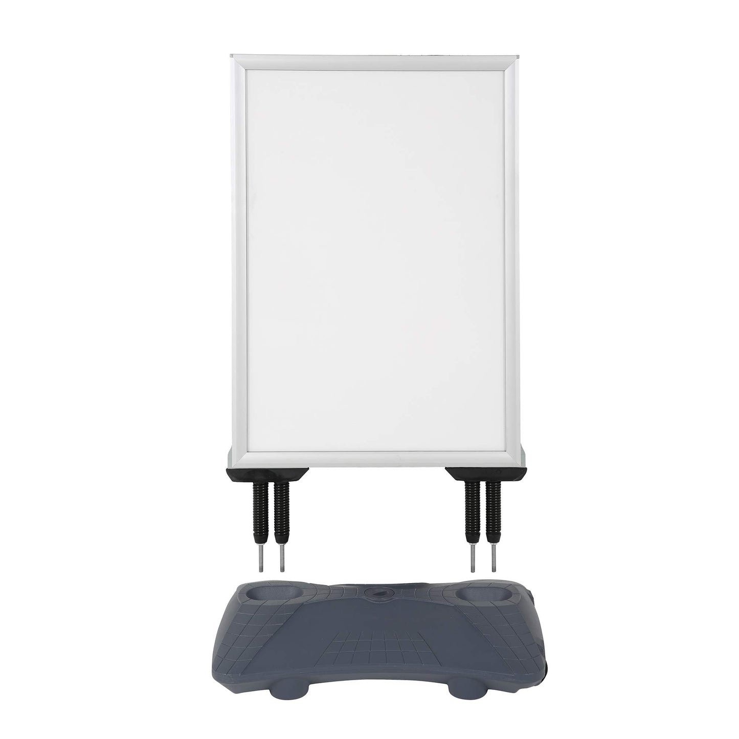 DISPLAY SALES Plakatständer WindPro® SLIM | Kundenstopper OUTDOOR in DIN A1 | Plakataufsteller A1 wetterfest in silber | Aufsteller Werbung beidseitig nutzbar für 2 Plakate