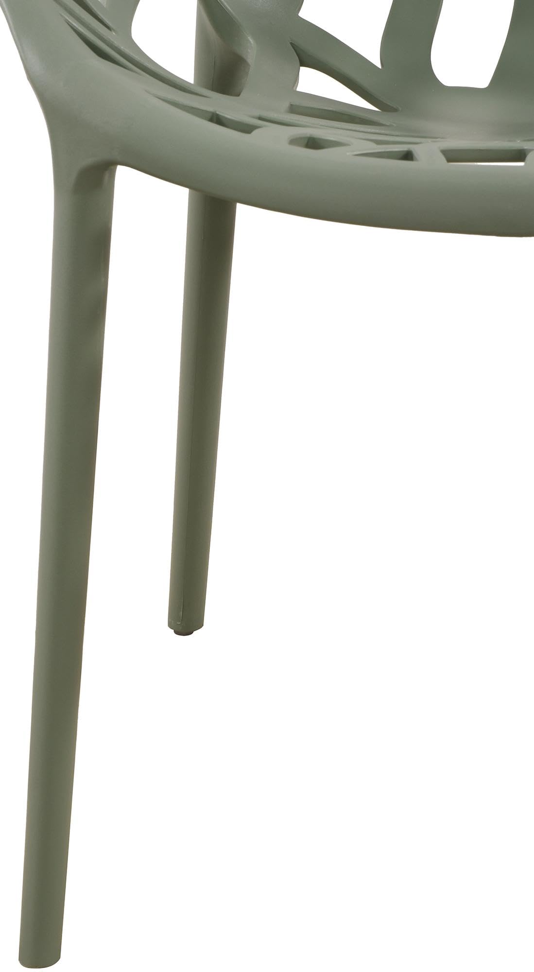 CLP 2er Set Gartenstühle Hope Kunststoff I Stapelstühle wetterfest und UV-beständig I Outdoorstühle pflegeleicht I Sessel für draußen, Farbe:Oliv