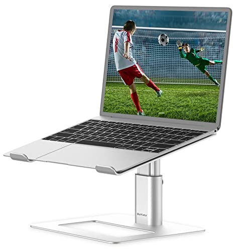 BoYata Laptopständer, Höhenverstellbarer Laptop Riser, Belüfteter Aluminium Notebookhalter für Schre