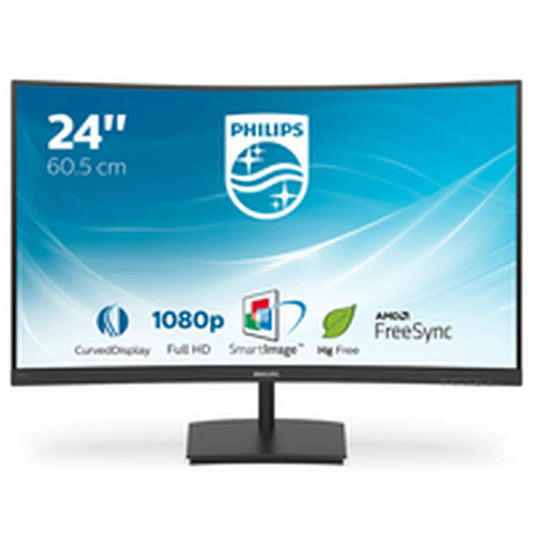 PHILIPS 241E1SC - 24 Zoll FHD Curved Monitor, FreeSync (1920x1080, 75 Hz, VGA, HDMI) schwarz