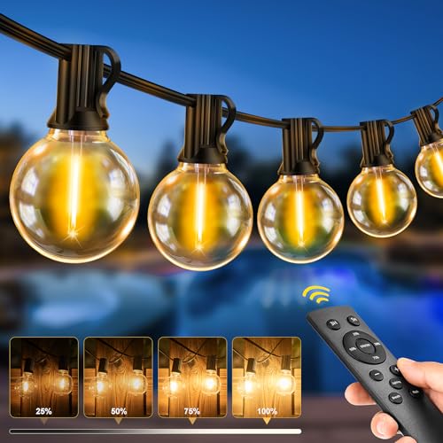 LED Lichterkette Außen Glühbirnen 20M - 65FT Outdoor Lichterkette Strom mit 30+2 G40 Glühbirne IP44 Wetterfest Dimmbare Aussen Lichterkette warmweiß für Garten Terrasse Balkon Hochzeiten Party