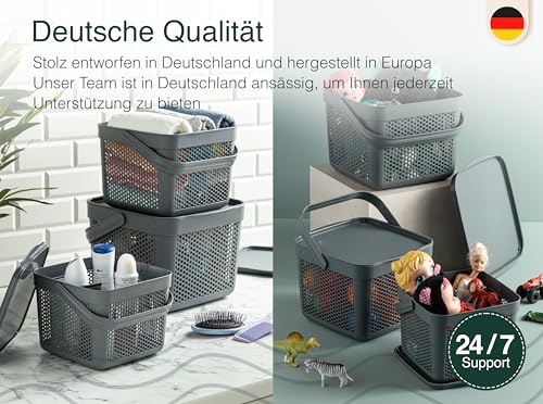 uandu Kartoffel Aufbewahrungsbox Küche, Zwiebeln, Knoblauch Aufbewahrung, Korb für Spielzeug, Wäschekorb, Regal Korb, Aufbewahrungskorb für Bad, Vorratskorb, Küchen Aufbewahrung & Organizer -Anthrazit