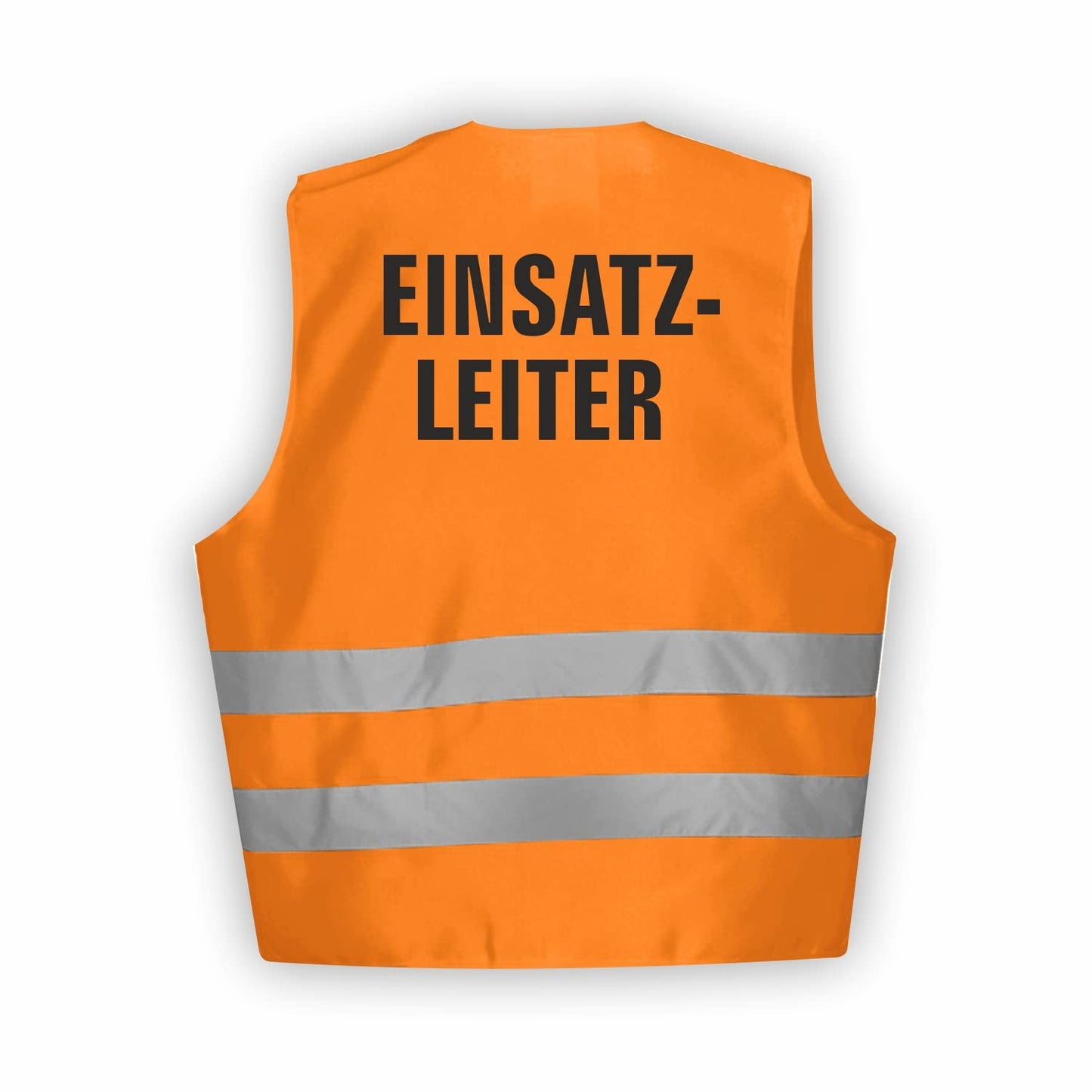 Fassbender-Druck WARNWESTEN - Sicherheitsweste ORANGE Warnweste nach EN ISO 20471 zertifiziert - Warn Weste für EINSATZLEITER - Unisex mit hochwertigem Reflektorstreifen (ORANGE I M/L I 1St.)