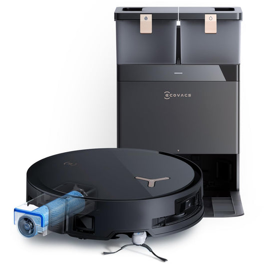 ECOVACS DEEBOT X8 PRO Omni Saugroboter mit Wischfunktion, 18.000 Pa, OZMO Roller Wischwalze mit kontinuierlicher Selbstreinigung, Moppreinigung mit Heißwasser 40–75 °C, autom. Reinigungsmittelzugabe
