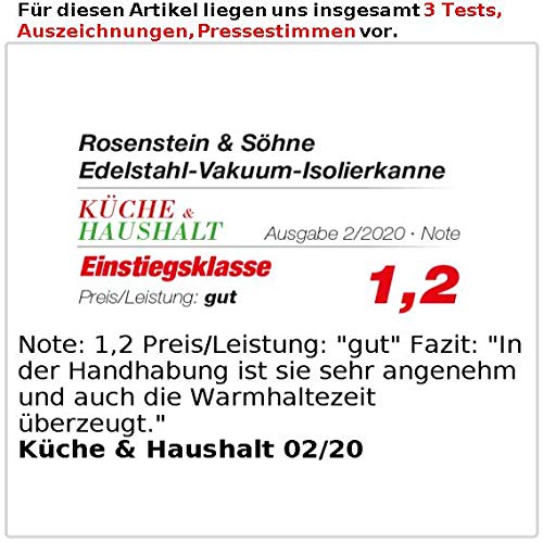 Rosenstein & Söhne Teekanne: 2er-Set doppelwandige Vakuum-Isolierkannen mit Pumpsystem, je 3 l (Edelstahl-Pump-Vakuum-Isolierkanne, Iso-Pumpkanne, Isolierbecher)