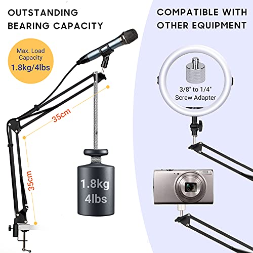 CAHAYA Mikrofonständer tisch einstellbare Mikrofonständer professionelle Mikrofonhalter Mikrofonaufhängung Boom Scissor Arm Stand mit Mic Pop Filter CY0261