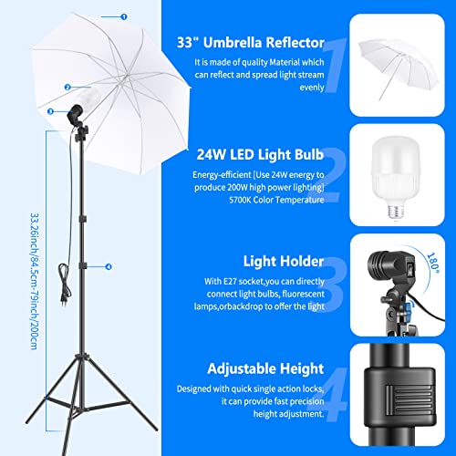 NEEWER Fotostudio Set mit Hintergrund Fotografie: 8,5ftx10ft Hintergrundsystem, 800W äquivalente 570
