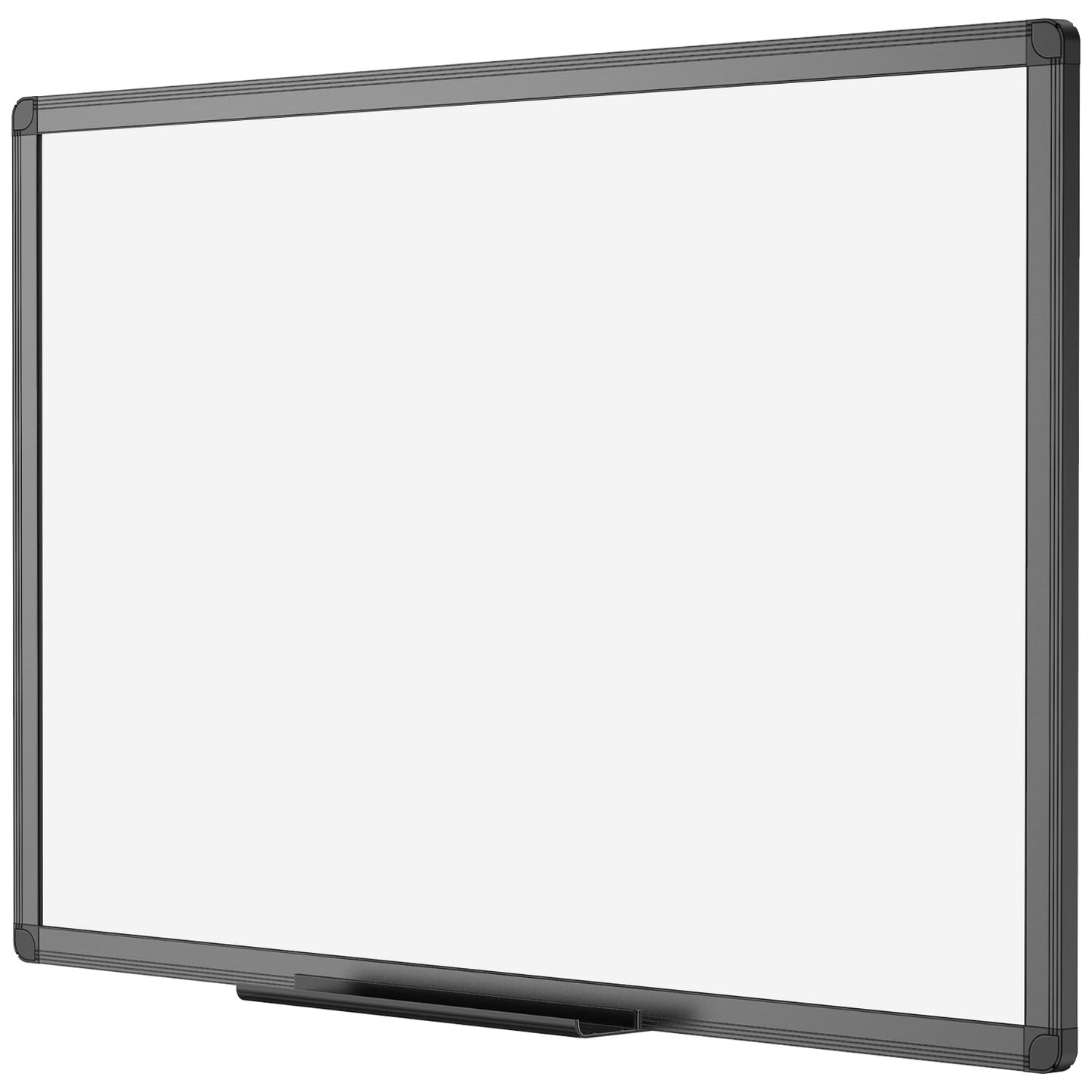 VIZ-PRO Magnetisches, trocken abwischbares Whiteboard 120 x 90 cm, trocken abwischbares Whiteboard mit schwarzem Aluminiumrahmen und Stiftablage