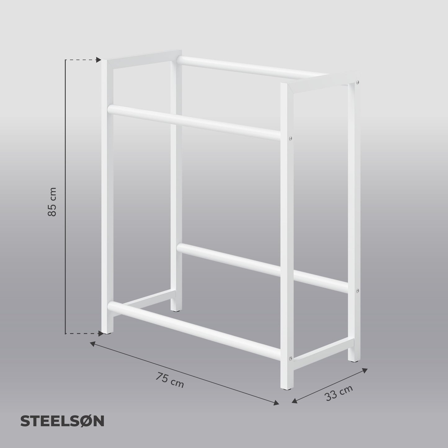 STEELSØN Getränkekistenregal Macondo aus Metall, 85H x 75B x 33T Kistenregal für 4 Kisten, Regale für Getränkeregal Weiß
