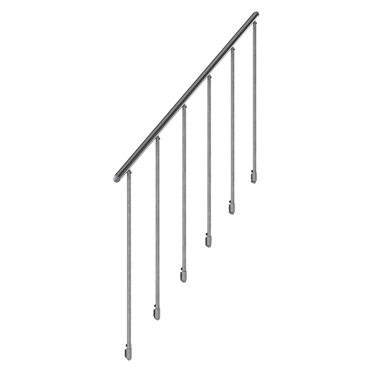 DOLLE Außentreppe Gardentop mit 7 Stufen | Geschosshöhe 126-154 cm │ Stufenauflage Einlegestufen │ Stufenbreite: 100 cm | mit Einzelstabgeländer