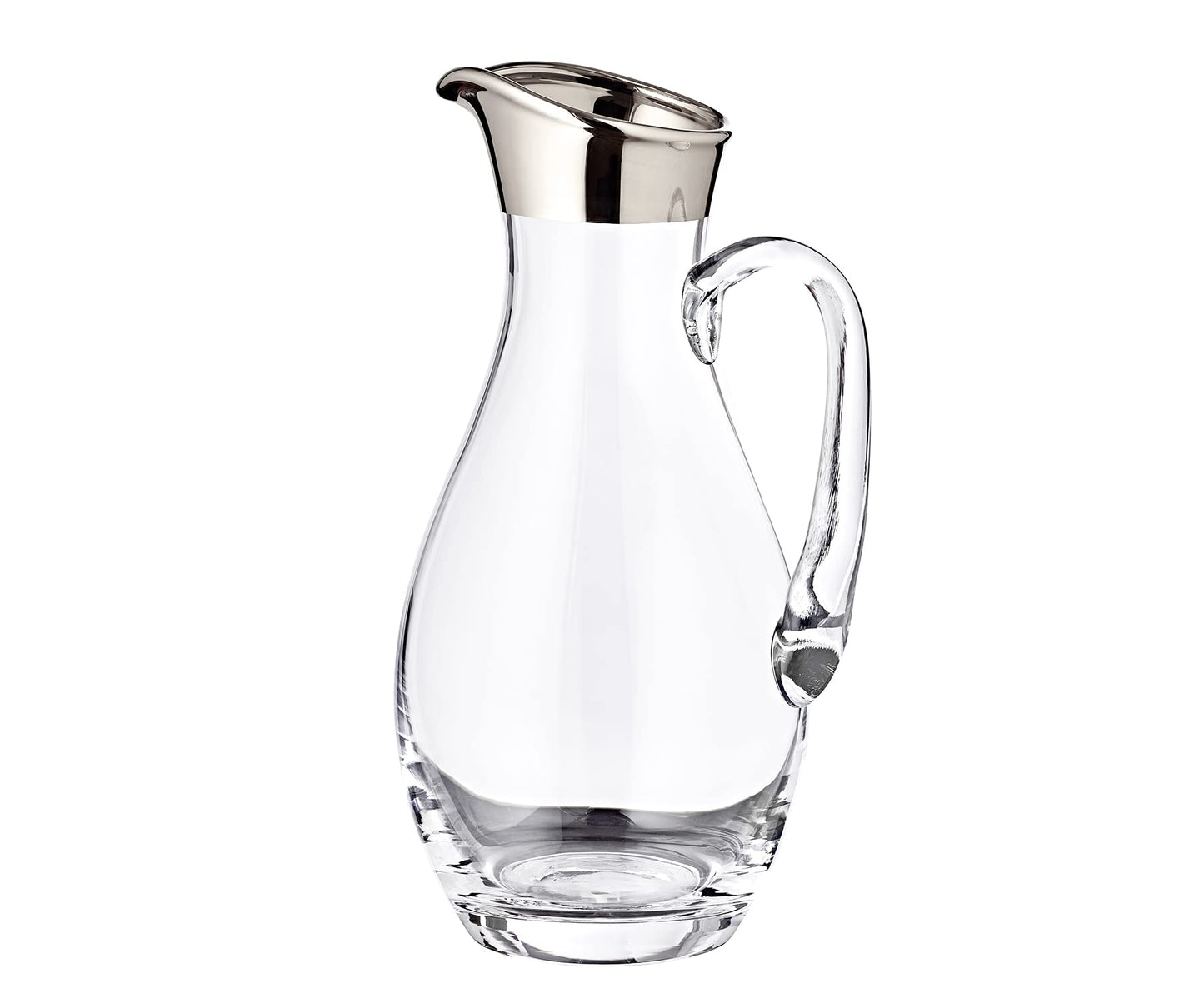 EDZARD Krug, Karaffe Johnny, mundgeblasenes Kristallglas mit Platinrand, Füllmenge 1,8l, Höhe 30 cm, Wasserkaraffe aus Glas, Durchmesser 14 cm