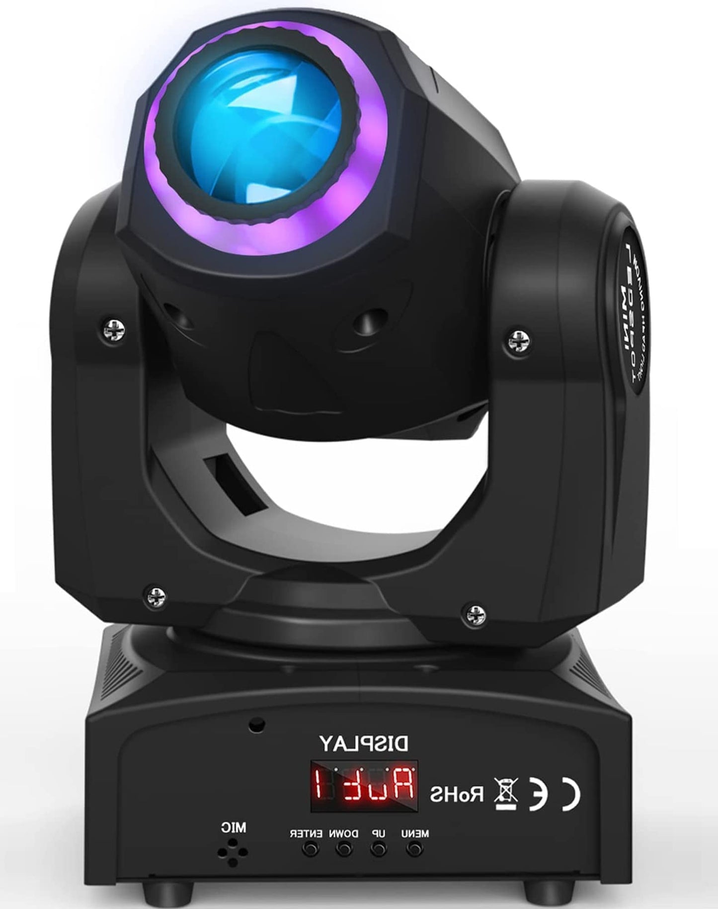 UKing 50W LED Moving Head,Disco Bühnenlicht mit 8 Muster 8 Farben Gobo Strahler,10/12 Kanäle,LED Lichteffekte für Bar Club Show