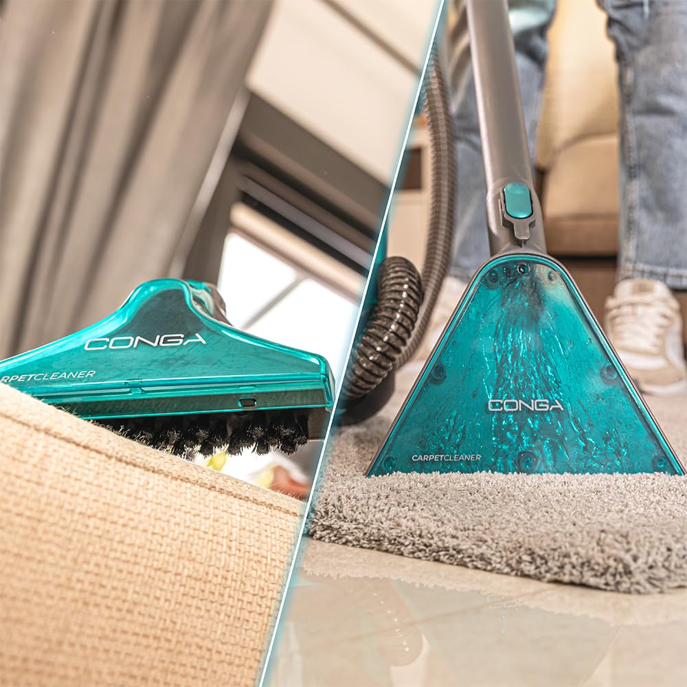 Cecotec Teppichstaubsauger - Polsterreiniger - Schlittenstaubsauger Conga CarpetClean 10000 EasyHome. 800W, 3L Frischwassertank und 1,5L Schmutzwassertank, Multiflächensystem, Zubehörkit