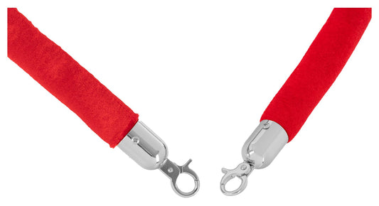 Stagecaptain PLS-150 Deluxe 4.4-150S Absperrständer Personenleitsystem - 4 Edelstahl-Stative und 4 rote Seile mit 1,5m Länge - Für Konzerte, Ausstellungen, Hotels, Kinos u.v.m. - silber