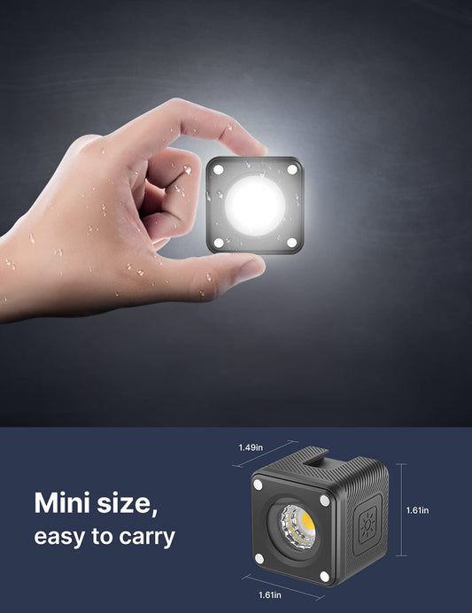 Led Videoleuchte, ULANZI Klein Videolicht wasserdichte, Led Fotolicht IP68 wasserdichte, Fotografie Licht Magnetisches Laden, Dauerlicht, Fotoleuchte für Vlog Kamera und Action Kamera Fotografie