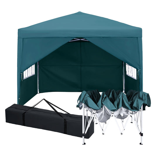 Pavillon 3x3m,Faltpavillon,Winterfest Wasserdicht Gartenpavillon mit 4 Seitenteilen、Tragtasche,Höhenverstellbar,UV Schutz 50+,Stabil,Metallrahmen,Partyzelt,Gartenzelt für Festival Camping Garten,Grün