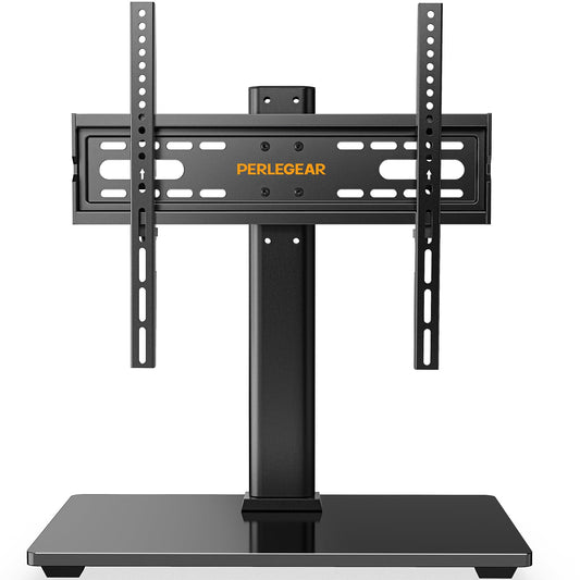 Perlegear TV Ständer TV Standfuss Universal für 26-55 Zoll OLED LCD Flach & Curved Fernseher bis zu 40kg, Max.VESA 400x400mm, Höhenverstellbar & Stabile Base